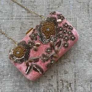 Beaded pink clutch